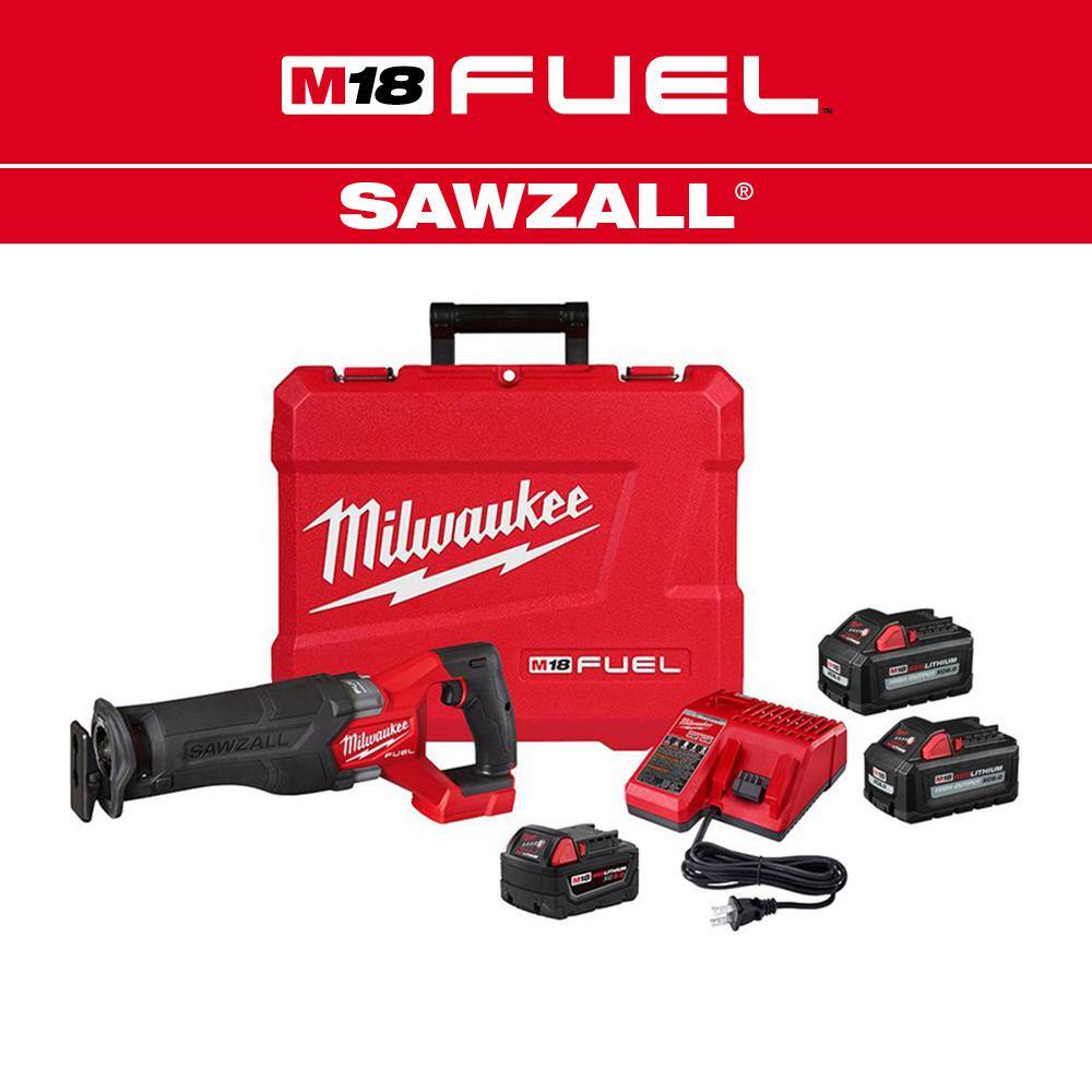 MW M18 FUEL 18V Lithium-Ion Brushless Cordless SAWZALL Reciprocating Saw Kit with Two 6.0Ah Batteries 2821-21-48-11-1862