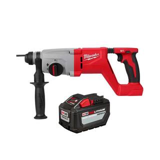 MW M18 18V Lithium-Ion Brushless Cordless 1 in. SDS-Plus D-Handle Rotary Hammer  High Output 12.0Ah Battery 2613-20-48-11-1812