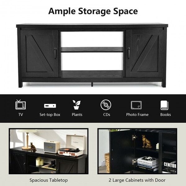 59 Inches TV Stand Media Console Center with Storage Cabinet - 59