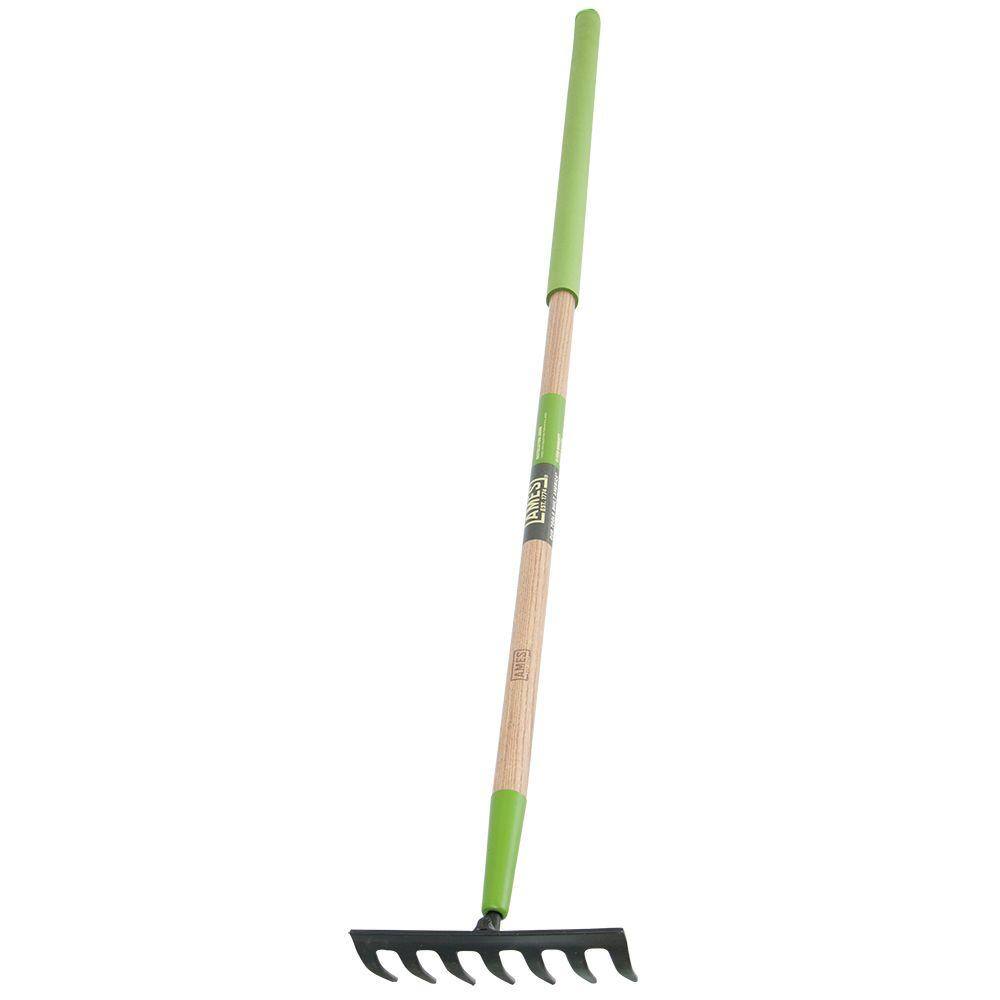 Ames 48 in. Wood Handle 7-Tine Floral Level Rake 2916200