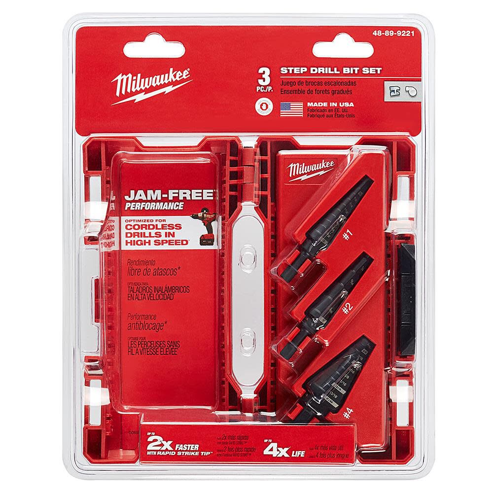 Milwaukee 3-Piece Step Drill Bit Set 48-89-9221 from Milwaukee