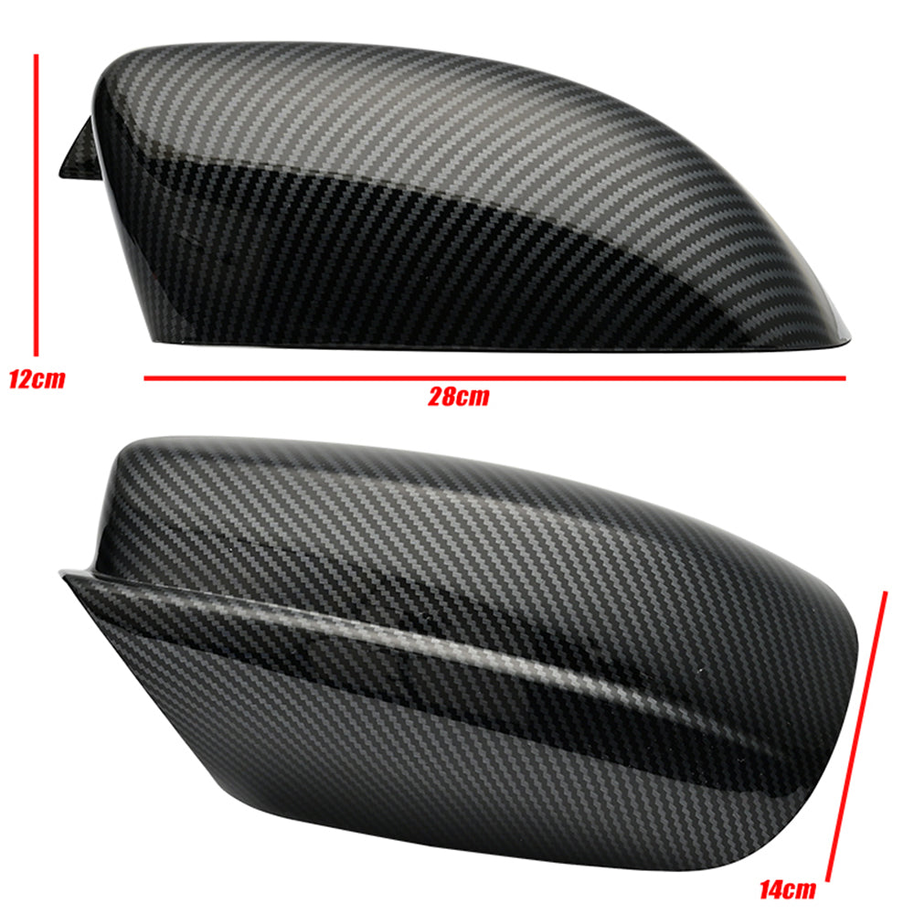 Rear View Mirror Covers Cap， Black Carbon Fiber Look ABS Plastic Smooth Surface Left and Right Mirror Covers for Chrysler 300 2011-2019， 200 2011-2014， for Dodge Charger 2011-2020