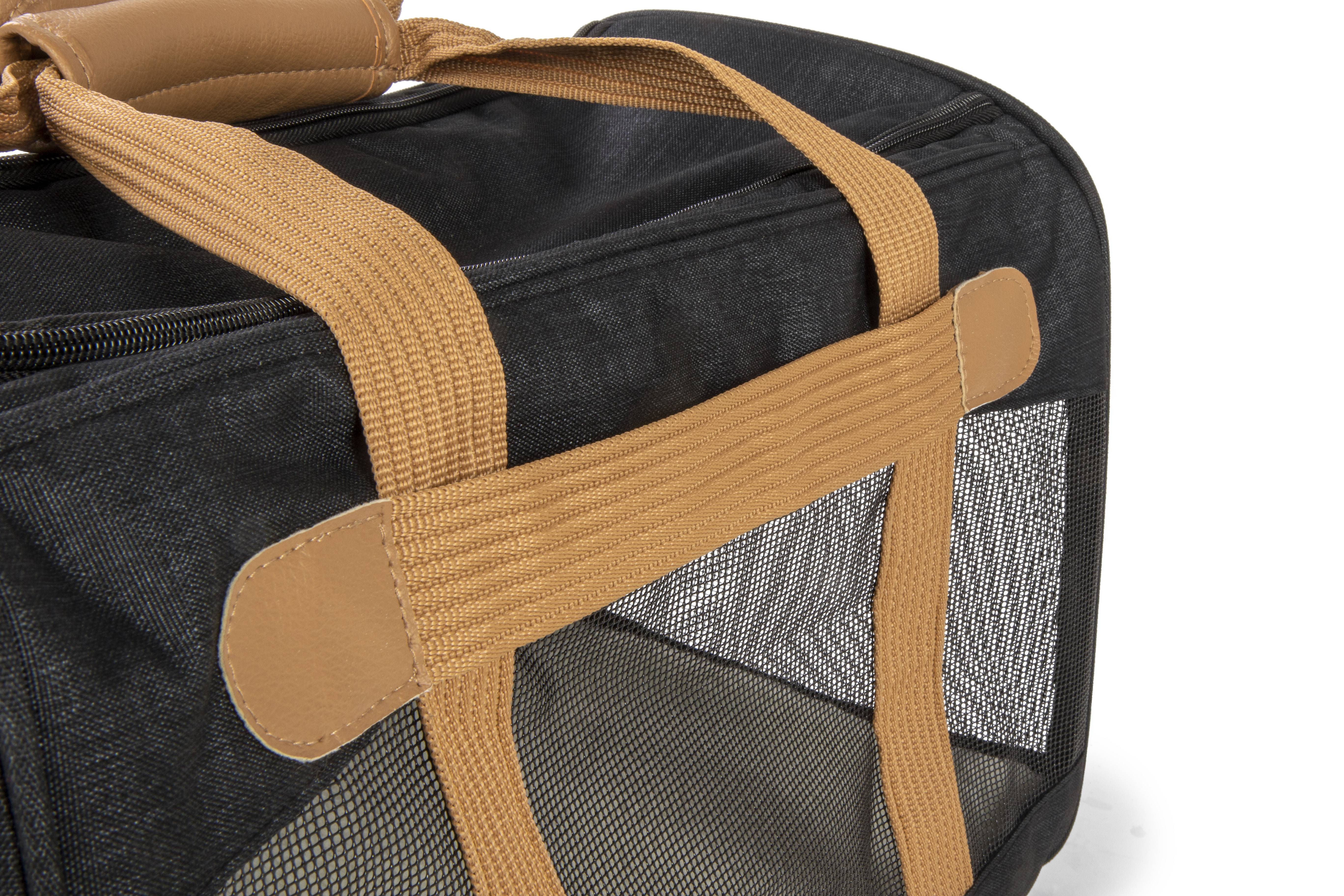 Sherpa Element Airline Approved Pet Carrier， Black and Tan， Large