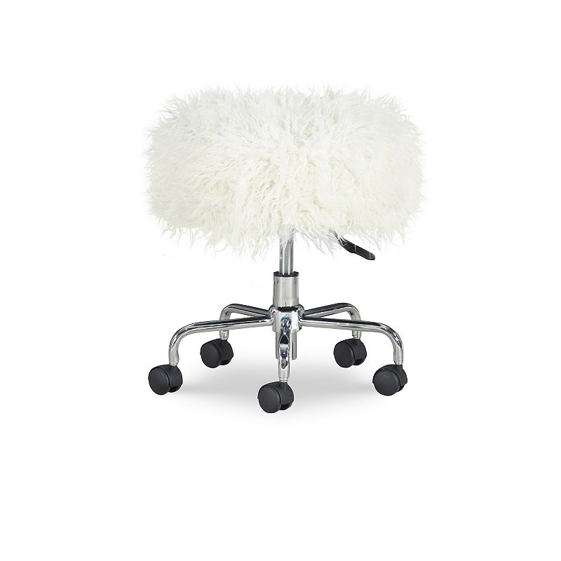 Linon Tillie Faux Fur Stool