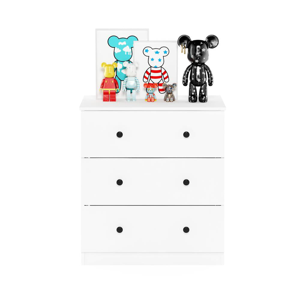 Furinno Tidur Simple Design 3-Drawer Dresser, Solid White