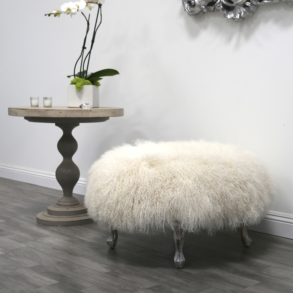 Floue Ottoman   Traditional   Footstools And Ottomans   by Haute House  Houzz