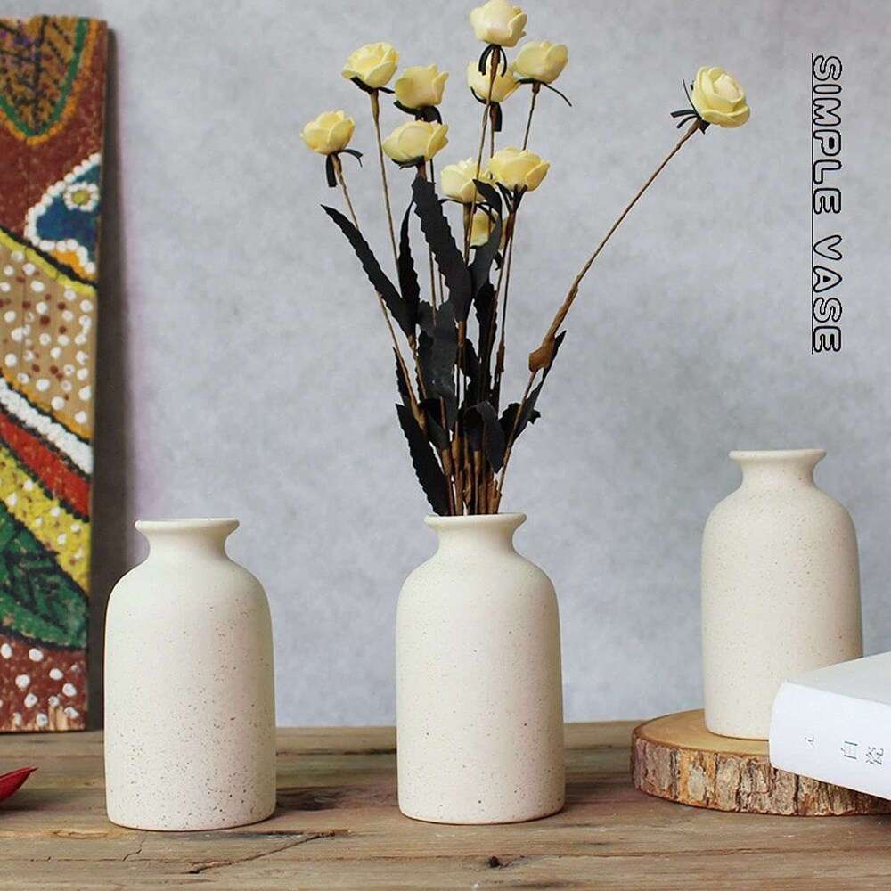 Small Ceramic Vase Set for Rustic Home Wedding