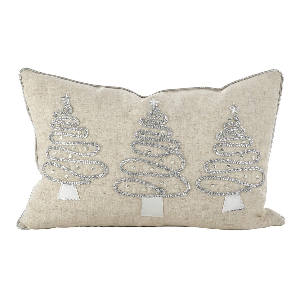 Holiday Trio Tree Poly Filled Throw Pillow