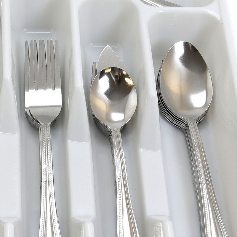 Gibson Everyday Basic Living Aston 45 Piece Flatware Set with Plastic Tray