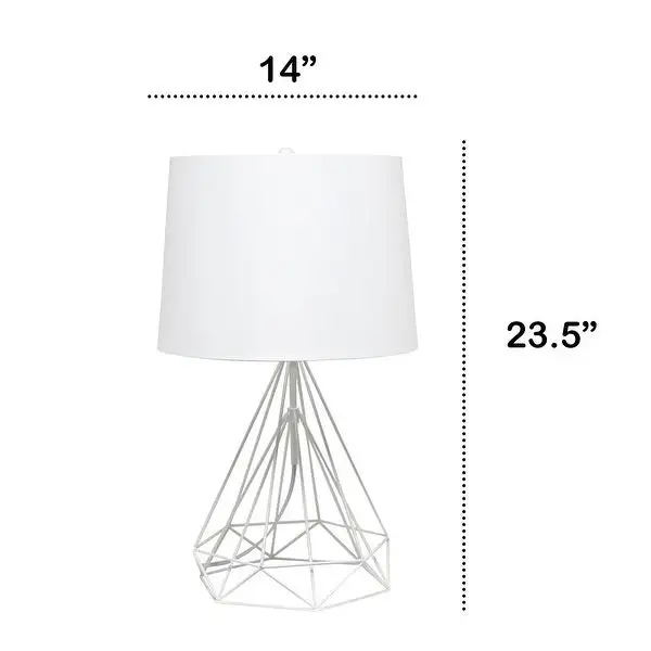 Lalia Home Geometric Wired Table Lamp with Fabric Shade - N/A