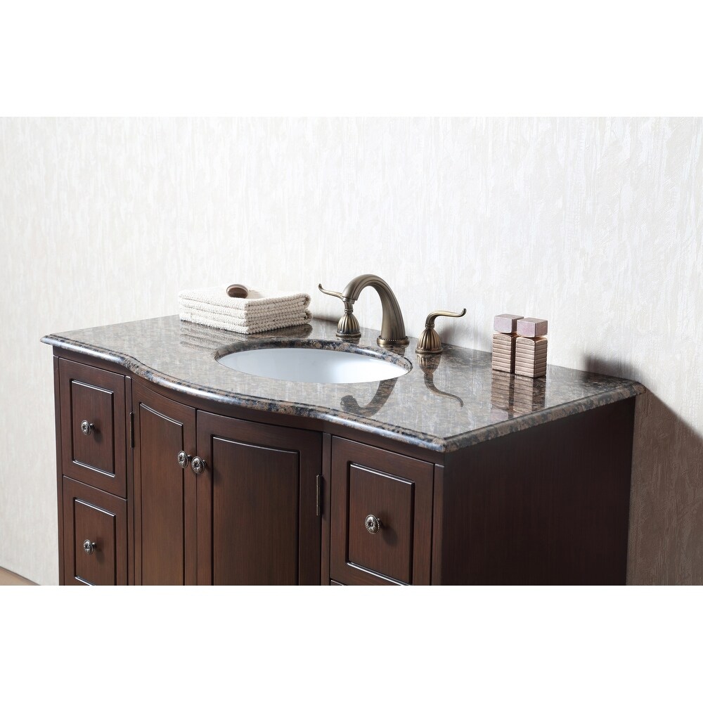 Stufurhome Alandra 40 Inches Dark Cherry Single Sink Bathroom Vanity