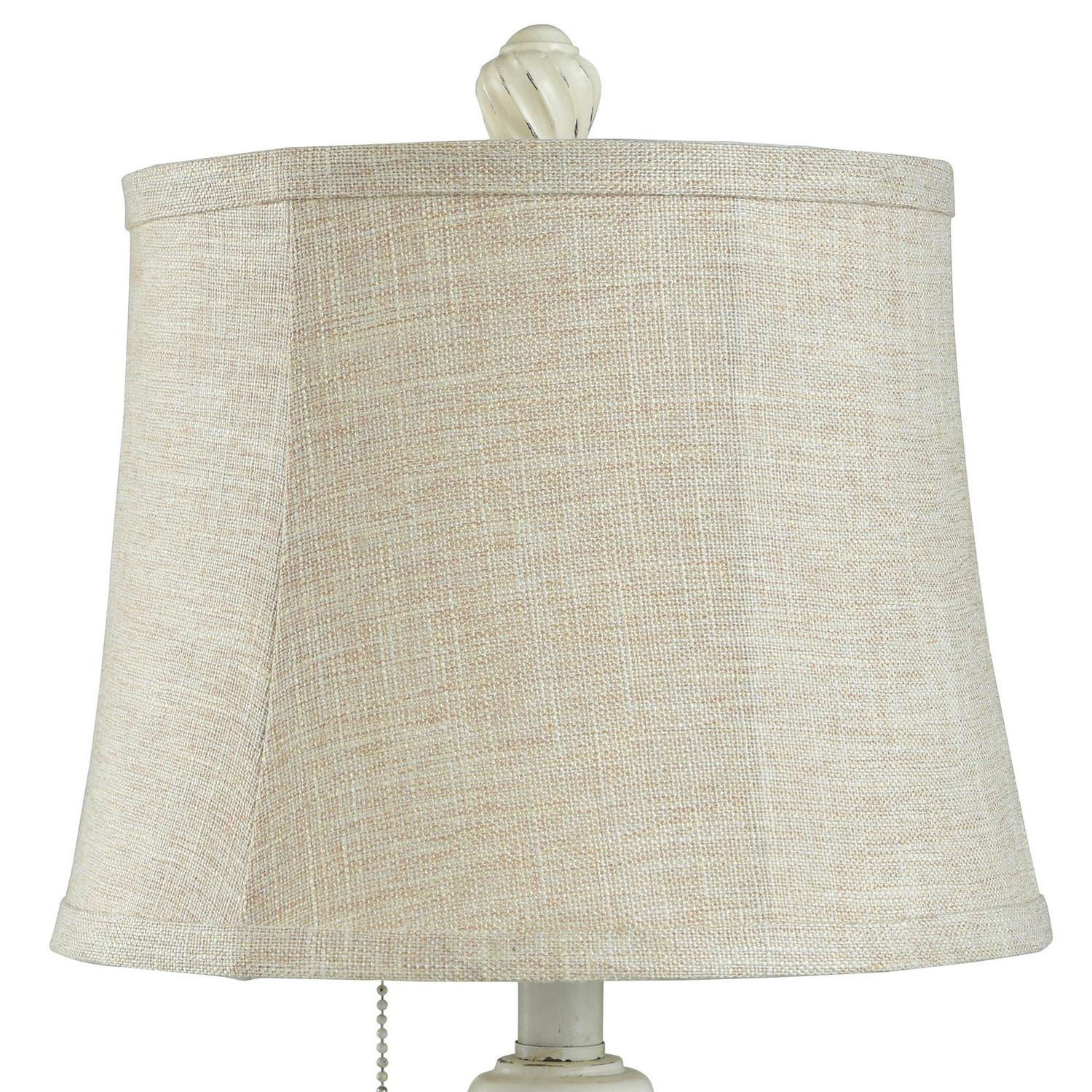 Cameron Table Lamp  Distressed Cream Grey With Gold Highlight  Cream