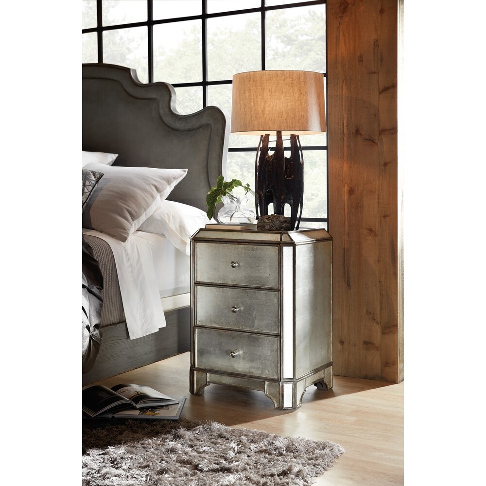 Arabella Mirrored Three Drawer Nightstand