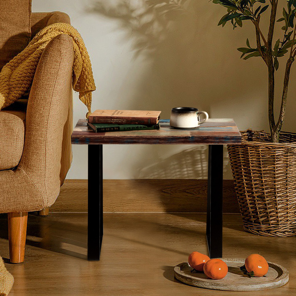 Reclaimed Wood End Table   Midcentury   Side Tables And End Tables   by BNF Home  Houzz