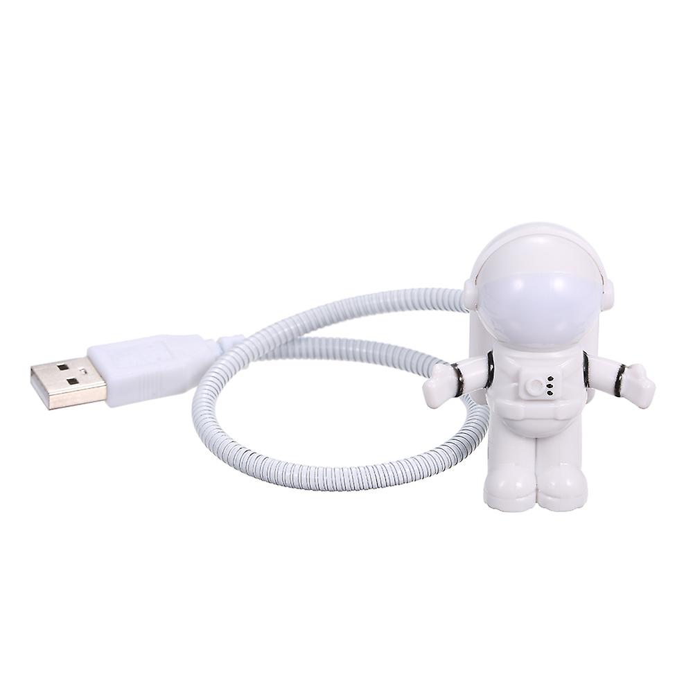 Spaceman Astronaut Shape Led Mini Night Light Keyboard Lamp Usb Charging Port Design Flexible Bendable Hose Portable For Student Office Worker Compute