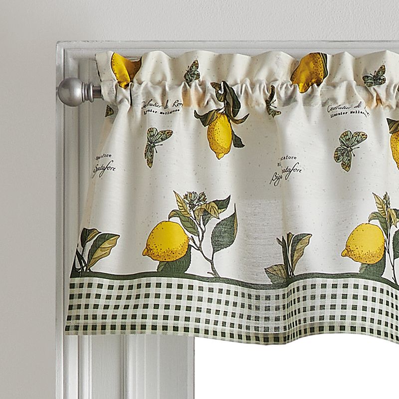 Curtainworks Vintage Lemon Rod Pocket Valance and Tier Set