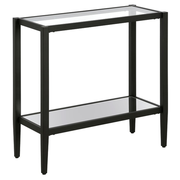 Hera 24'' Rectangular Side Table with Glass Shelf