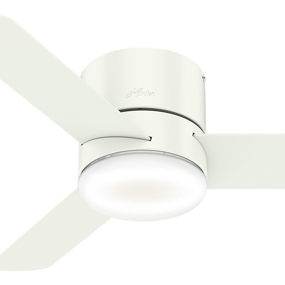 Hunter 59452 44 in. Minimus Ceiling Fan with Remote and LED Light Kit (Fresh White)