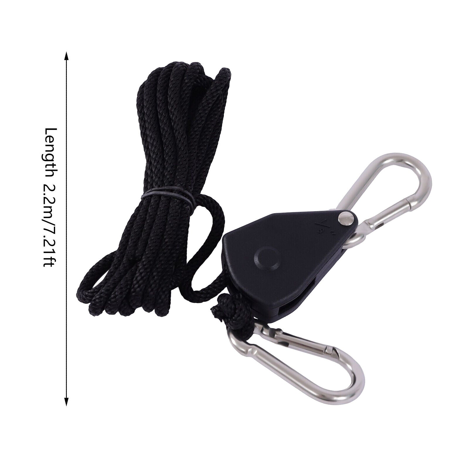 SHZICMY 2Pcs Rope Tie Downs Heavy Duty Rope Lock Adjustable Ratchet Pulley for Kayak Canoe