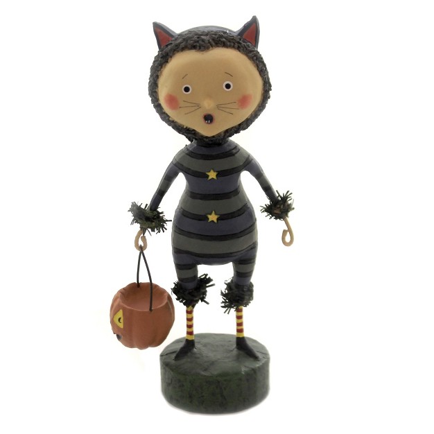 Lori Mitchell Sour Puss One Halloween Figurine 6 5 Inches Pumpkin Halloween Cat 11097 Polyresin Gray