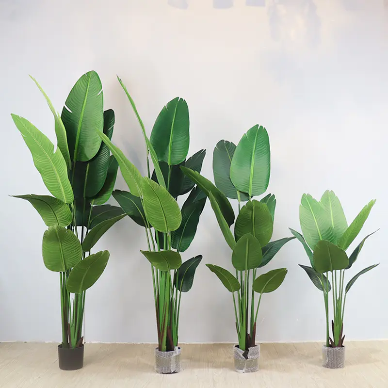 Tall Pot Simulated Green Plantain Artificial Plant Nordic Potfor Scene Decoration Green Plants