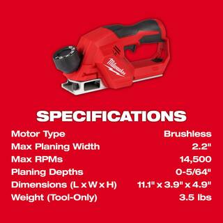 MW M1 2 12V Lithium-Ion Brushless Cordless 2 in. Planer with XC 4.0Ah Battery and Charger 2524-20-48-59-2440