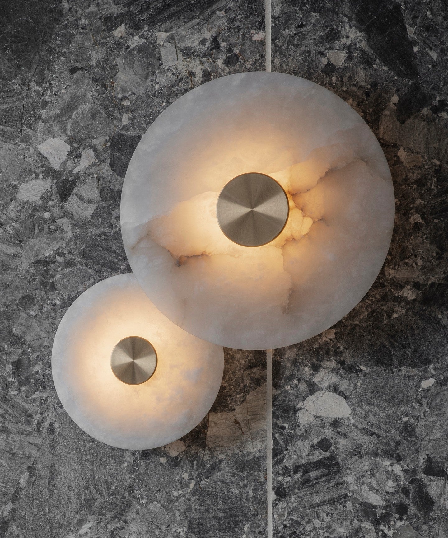 Disc Shaped Alabaster Wall Light