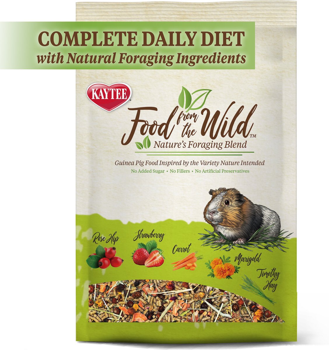 Kaytee Food From the Wild Guinea Pig Food， 4-lb bag