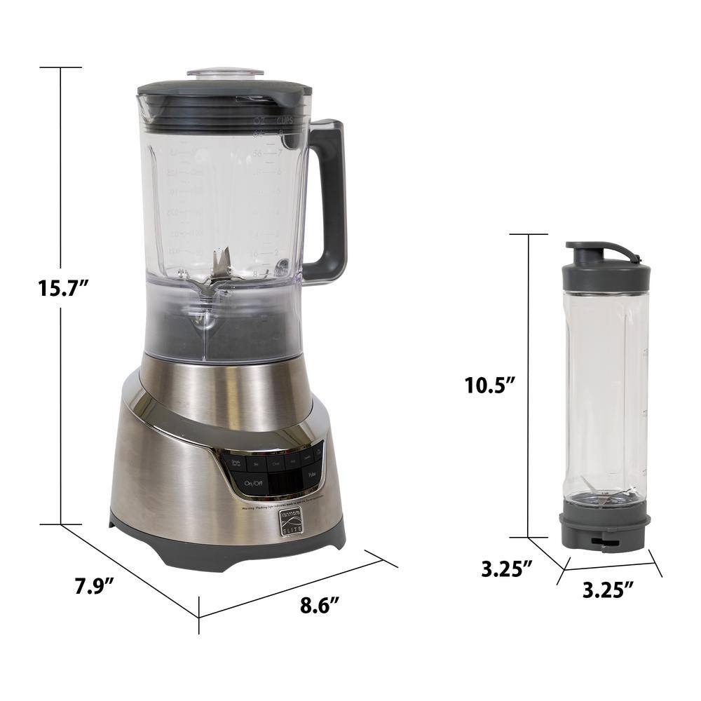 KENMORE Elite 64 oz. 5-Speed Stainless Steel Blender with 20 oz. Single-Serve Blending Cup KKEB1.3HSS