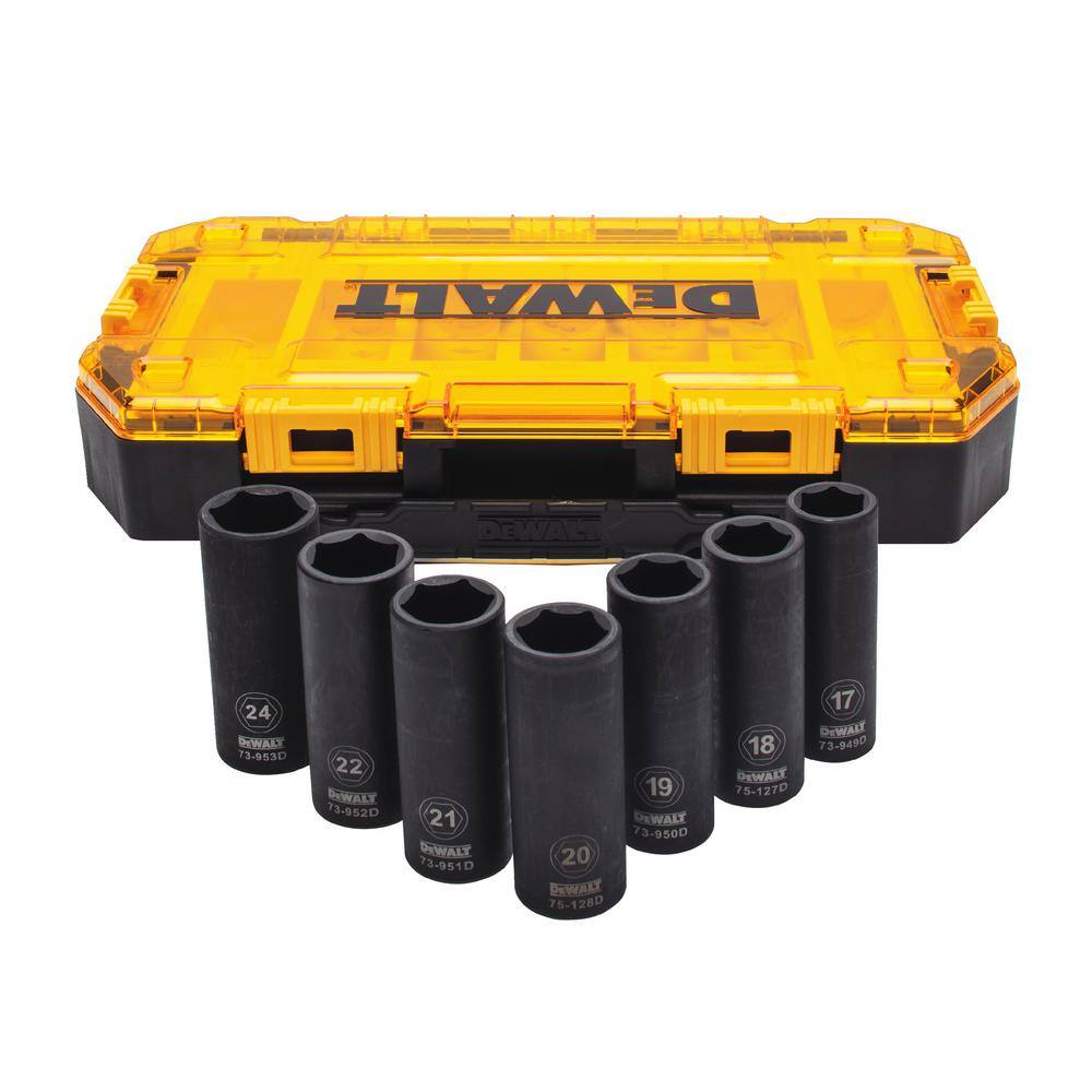 DW 12 in. Drive Metric Impact Socket Set (7-Piece) DWMT74737