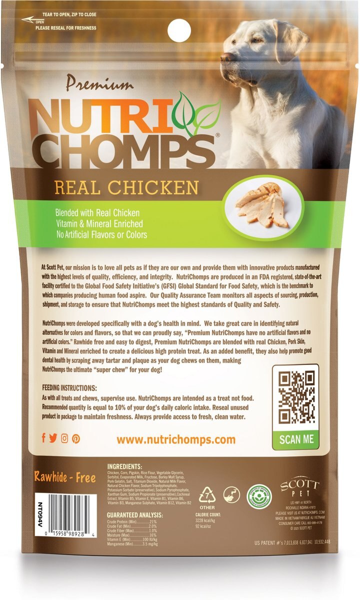 Nutri Chomps Chicken Kabobs Dog Treats， 6 count