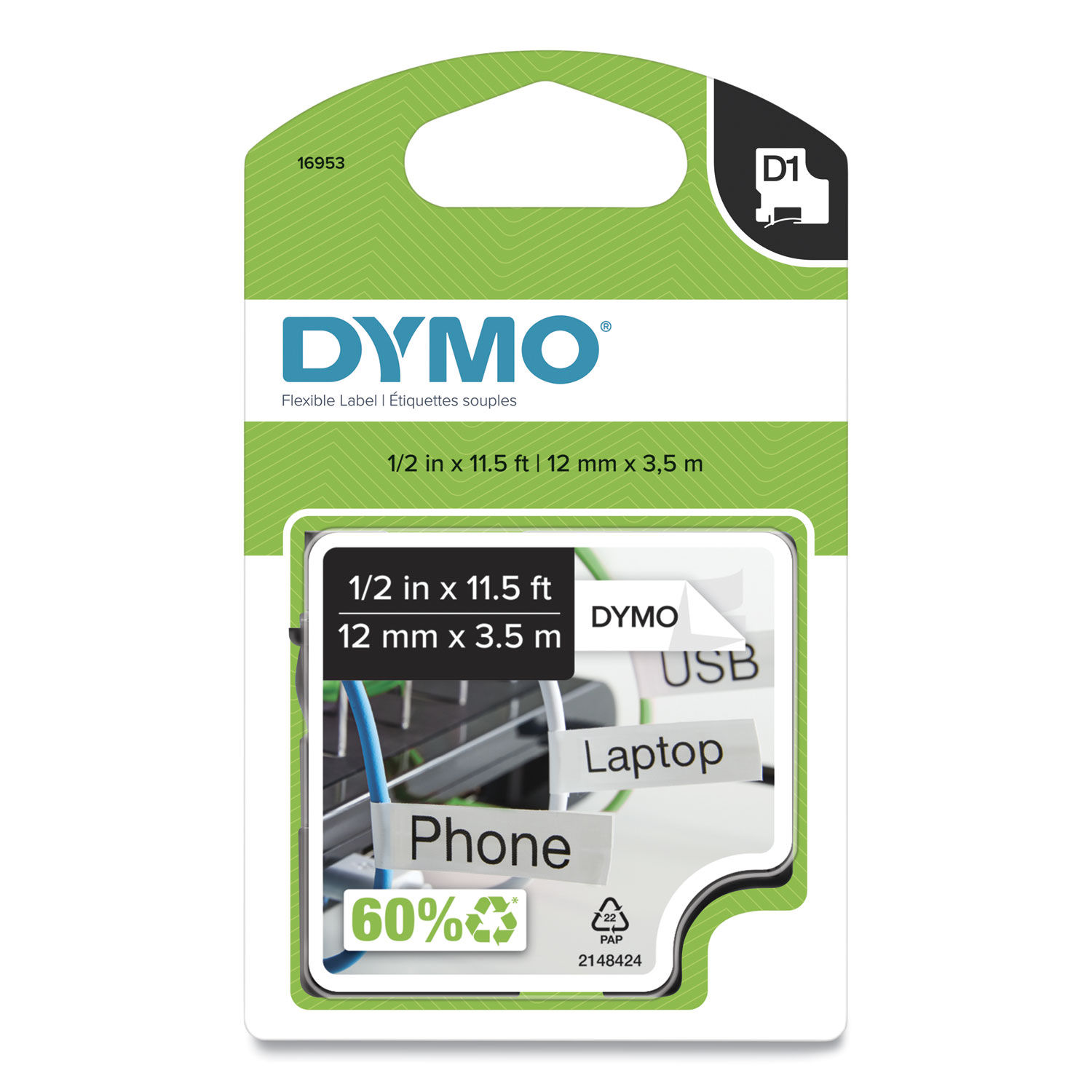 D1 Flexible Nylon Label Maker Tape by DYMOandreg; DYM16953