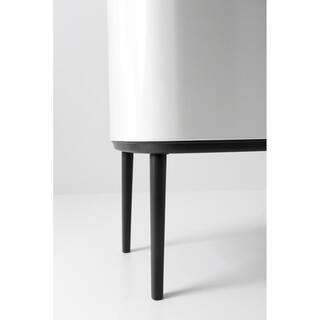 Brabantia Bo 9 Gallon Dual Compartment White Steel Rectangular Recycling Touch Top Trash Can 313547