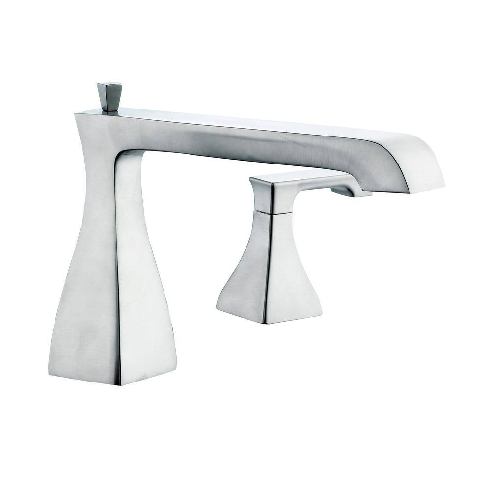 Glacier Bay Adelyn 2-Handle Low-Arc Deck-Mount Roman Tub Faucet in Brushed Nickel HD67416-3704