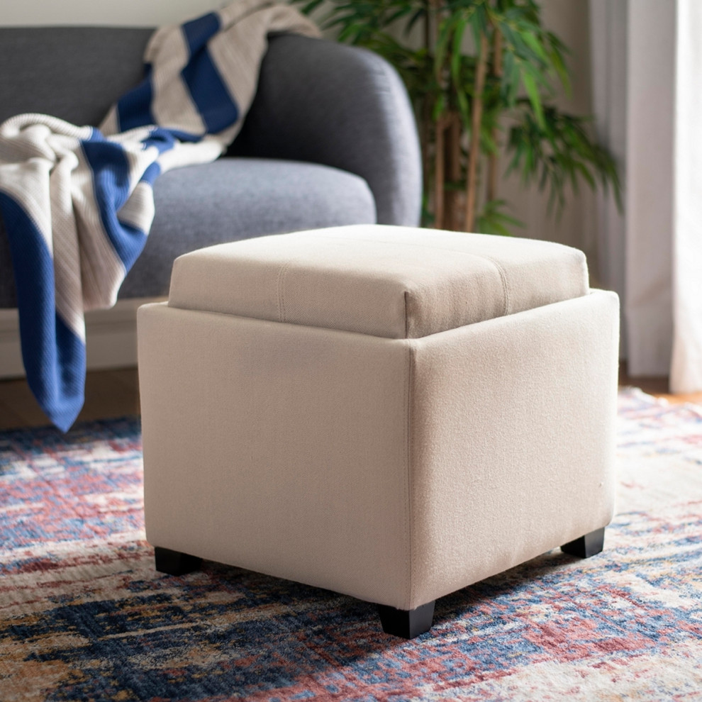 Sara Single Tray Ottoman Taupe/ Black   Modern   Footstools And Ottomans   by Virgil Stanis Design  Houzz