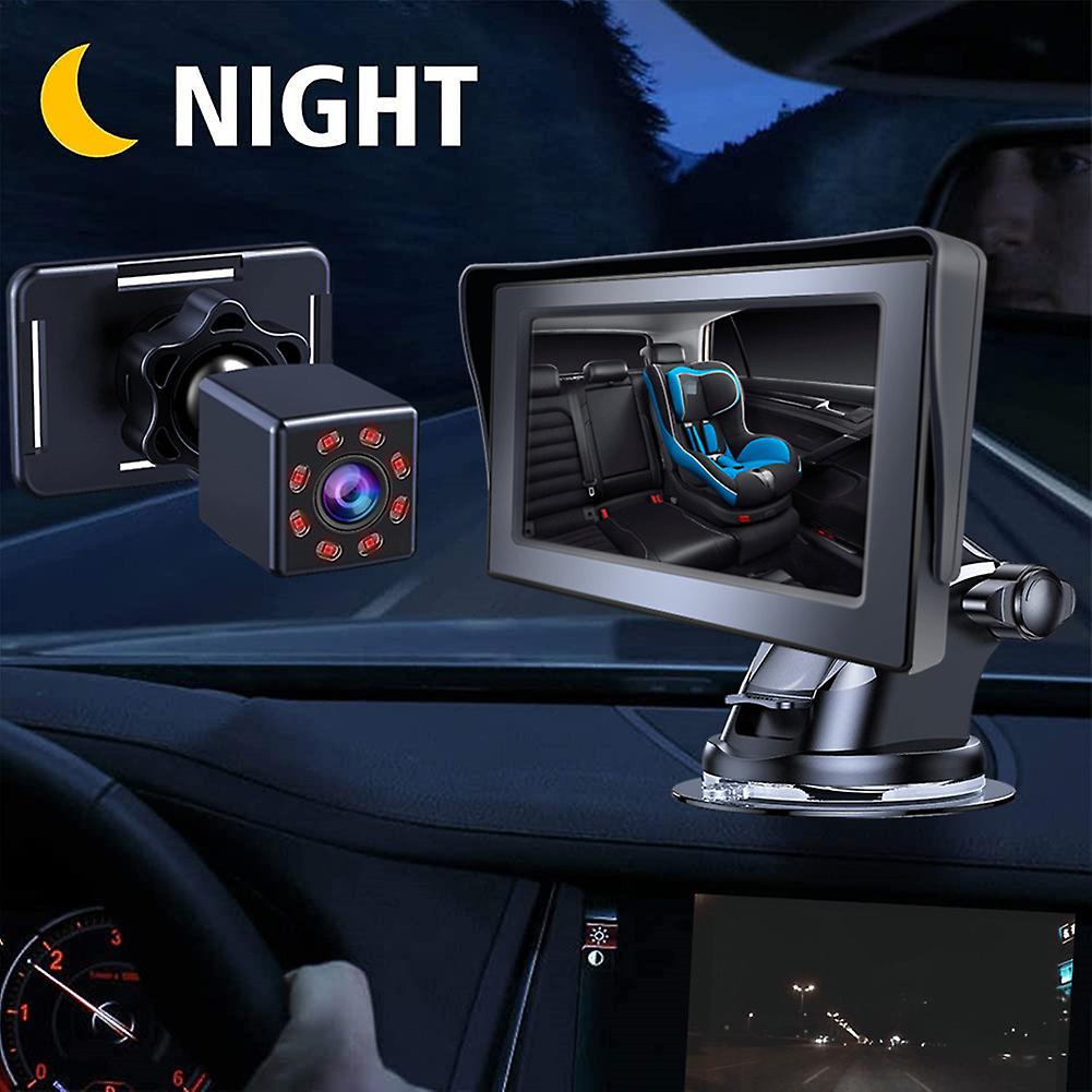 Baby Car Mirror Camera For Back Seat With 4.3inch Clear Night Vision Display