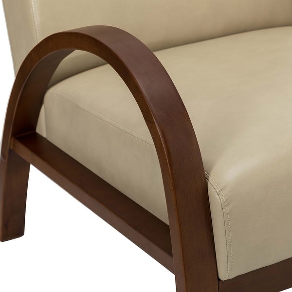 Panope Contemporary Leather Armchair with Button-tufted Back by HULALA HOME