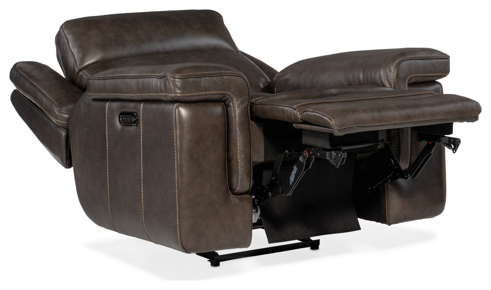 Montel Lay Flat Power Recliner With Power Headrest and Lumbar   Contemporary   Recliner Chairs   by HedgeApple  Houzz