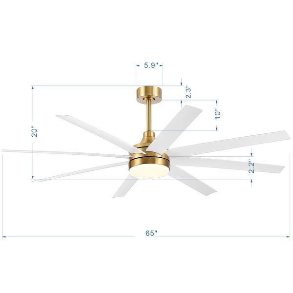 65 Inch Gold Ceiling Fan with Light Remote(8-Blade) Shopping - The Best Deals on Ceiling Fans | 40886117