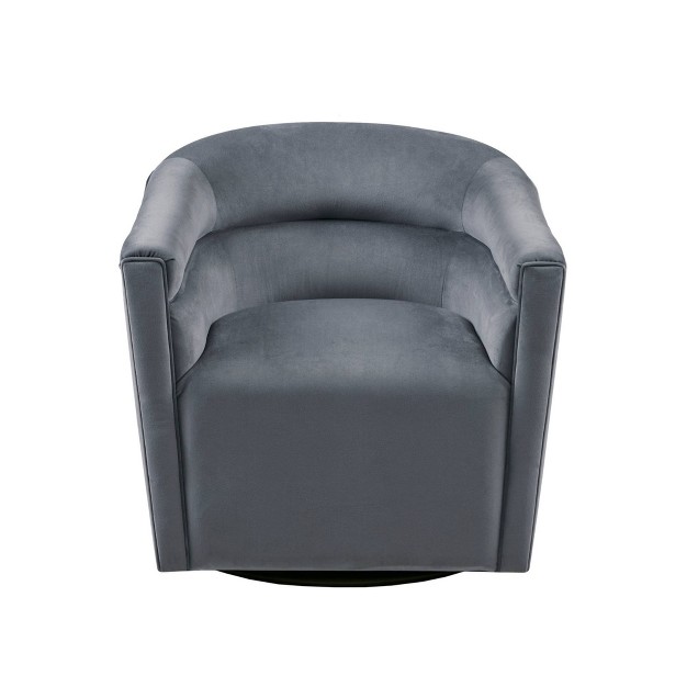 Renee Upholstered Barrel 360 Degree Swivel Chair Gray Madison Park