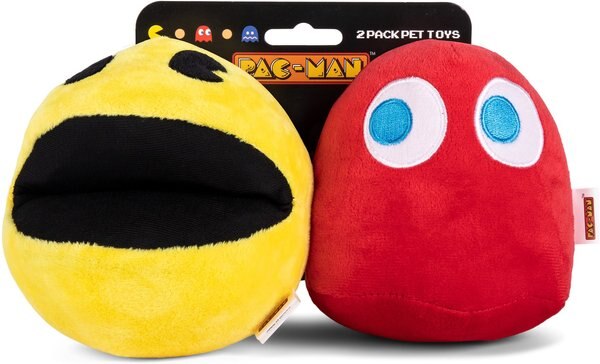 Fetch For Pets Pac-Man Pac-Man and Blinky Plush Squeaky Dog Toy， Small， 2 count