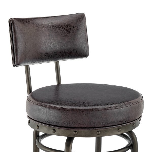 Rees Modern Swivel Counter/Bar Stool in Faux Leather and Metal