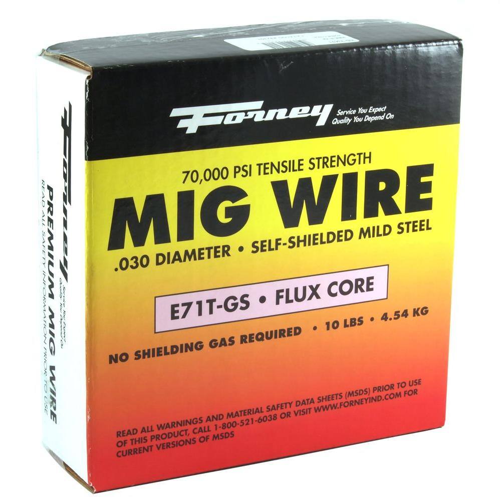 Forney 0.030 Dia E71TGS Flux Core Mild Steel MIG Wire 10 lb. Spool 42301