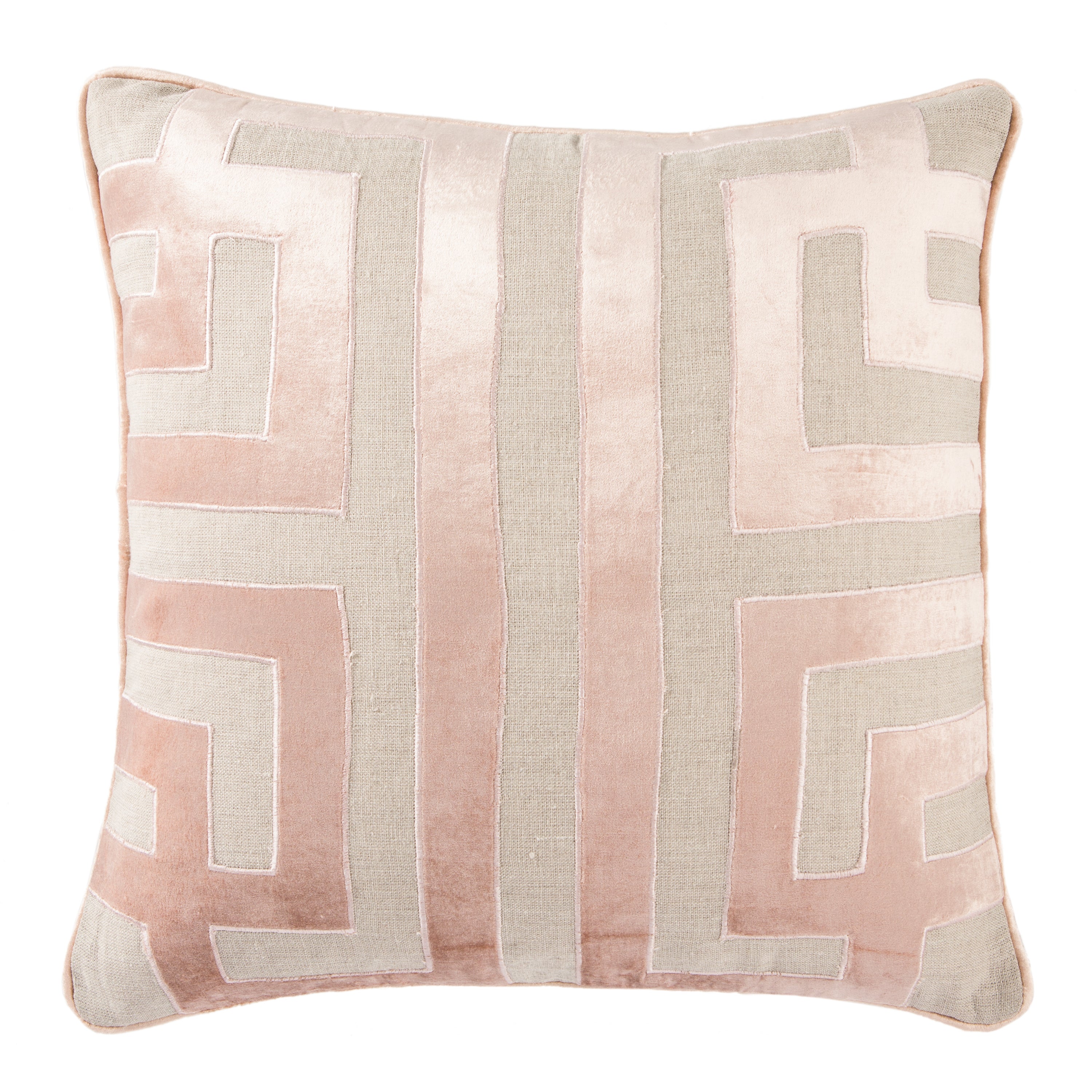 Ordella Beige & Pink Geometric Throw Pillow