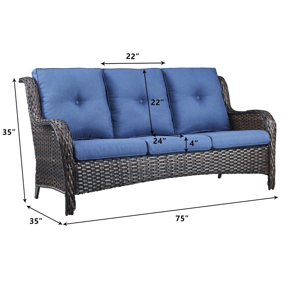 Outdoor Wicker 3 Seater Sofa Furniture Outdoor Sofa