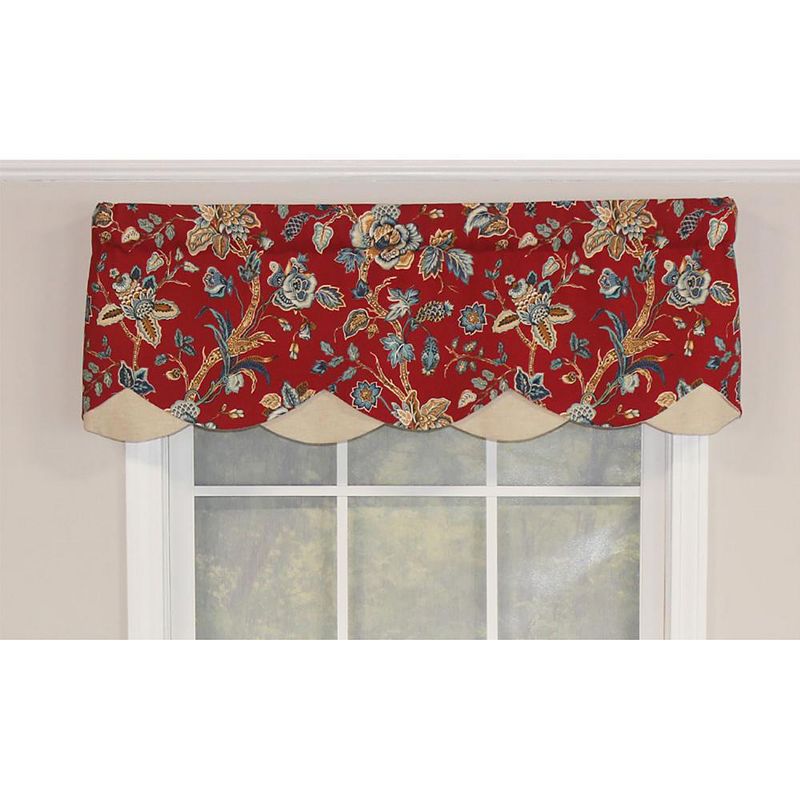 RLF Home Gianna Petticoat Valance Rod Pocket， Contrast Bottom fabric