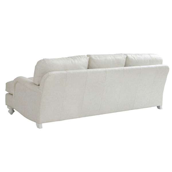 Ocean Breeze White Gilmore Leather Arm Sofa