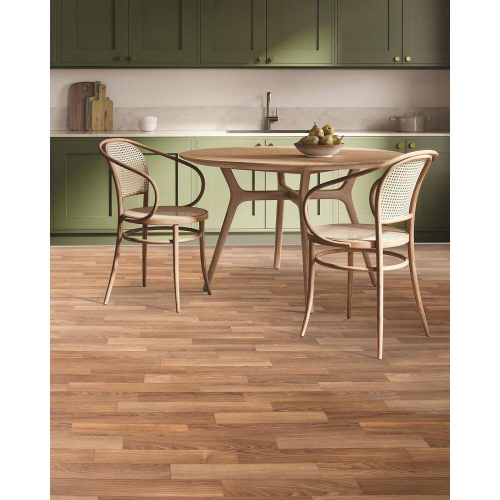 TrafficMaster Autumn Brown Oak Residential Vinyl Sheet Flooring 12 ft. Wide x Cut to Length U9160405K743G14