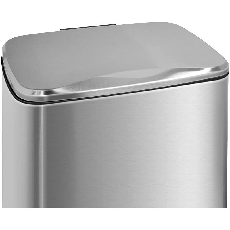 8 Gal./30 Liter and 1.3 Gal./5 Liter  Rectangular Stainless Steel Step-on Trash Can Set for Kitchen and Bathroom