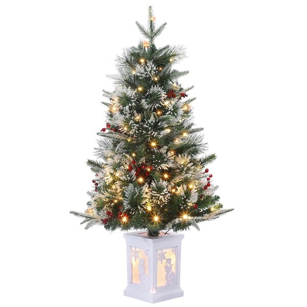 3ft Mini Christmas Tree PreLit Artificial Tree with 78 Warm White Lights